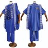 Africa Cloths For Men Short Sleeve Agbada Suit Attire DZ Casual78